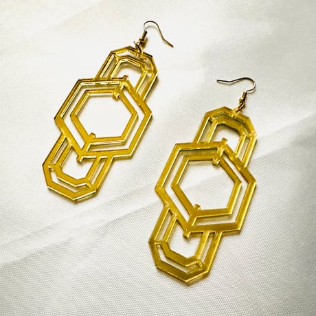 在庫処分SALE　ゴールド　メタリック　ピアス　ヒップホップ　90年代　90’s hiphop Bling Bling