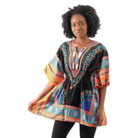 Elastic Dashiki Black　ダシキ　半袖シャツ　アフリカ　アフリカン　民族衣装　 ヒッピー　hiphop
