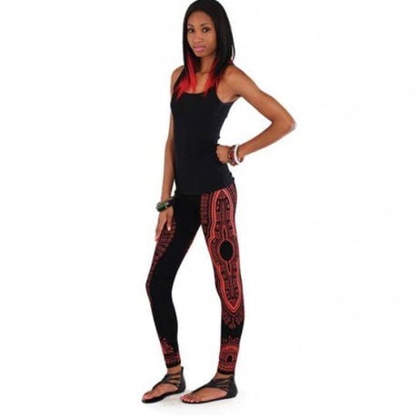 アフリカ　アフリカン　ダシキ　レギンス　Africa Dashiki leggings Red