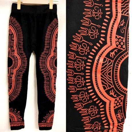 アフリカ　アフリカン　ダシキ　レギンス　Africa Dashiki leggings Orange