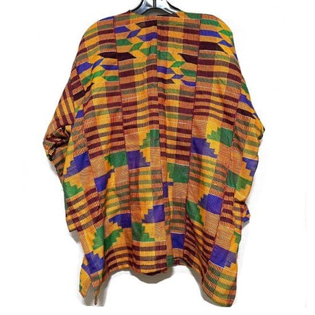 Made in Ghana　アフリカ　ガーナ　ケンテ　ハンドメイド　手織り　プルオーバー　パーカー　Africa Kente