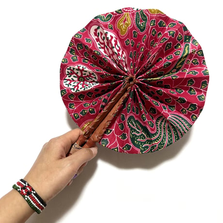 Made in Africa　アフリカンプリント　パーニュ　キテンゲ　うちわ　扇子　African print