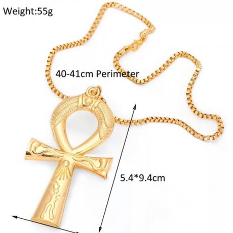 ビッグサイズ　アフリカ　エジプト　Egypt　アンク　Ankh　ゴールド　ネックレス　hiphop