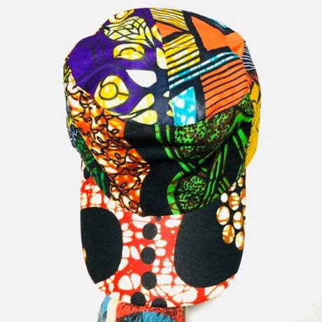 アフリカンプリント　ミリタリーキャップ　パーニュ　キテンゲ　キャップ　ハット　帽子　African print cap