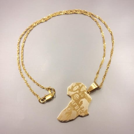 アフリカ　アフリカ大陸　ゴールドネックレス　ネックレス　hiphop Gold Plated Africa African Map