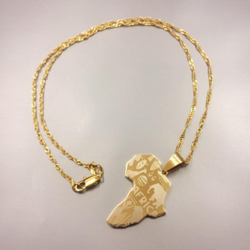 アフリカ アフリカ大陸 ゴールドネックレス ネックレス hiphop Gold