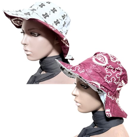 アフリカンプリント　リバーシブル　ハット　帽子　African print Hat