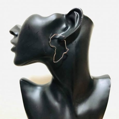 アフリカ　アフリカ大陸　ピアス　18K Gold Plated African Map