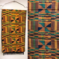 アフリカンプリント　ケンテ　スカーフ　インテリア　African print Kente Scarf