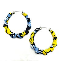 アフリカンプリント　アフリカンバンブーピアス　アフリカ布　ハンドメイド　バンブーピアス　hiphop african print