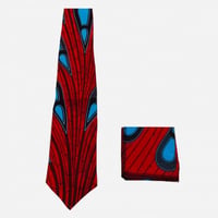 アフリカンプリント　ネクタイ　ハンカチ付　パーニュ　キテンゲ　African print tie