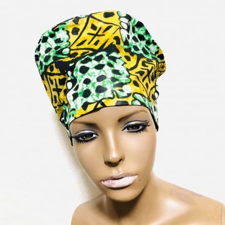 アフリカンプリント　ネフェルティティ　モチーフ　ハット　帽子　African print hat