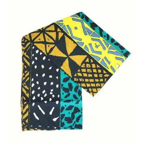 アフリカンプリント　アフリカ布　ヘッドラップ　ターバン　African print Head wrap Mud print