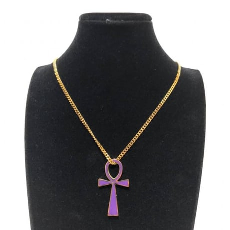 アフリカ　エジプト　パープル　Egypt　アンク　Ankh　ネックレス