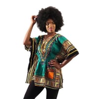 Elastic Dashiki Green　ダシキ　半袖シャツ　アフリカ　アフリカン　民族衣装　 ヒッピー　hiphop