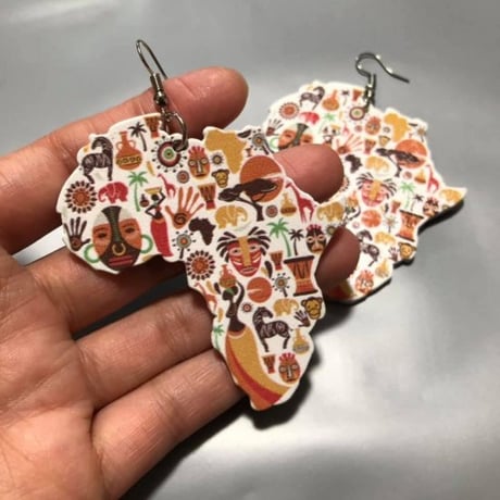 アフリカ　アフリカン　アフリカ大陸　ピアス　Africa　African map