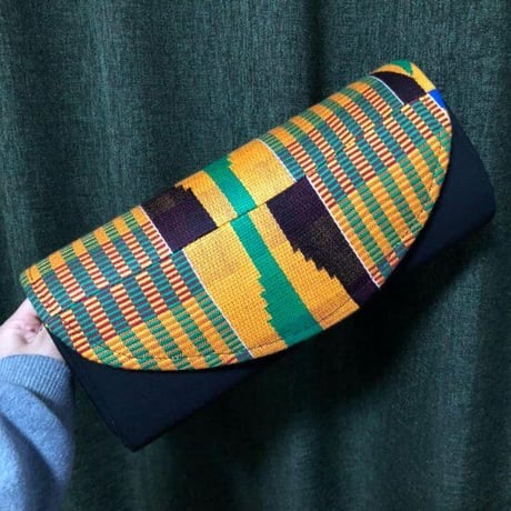 Made in Ghana　アフリカ　ガーナ産　ケンテ　クラッチバッグ　Africa Kente