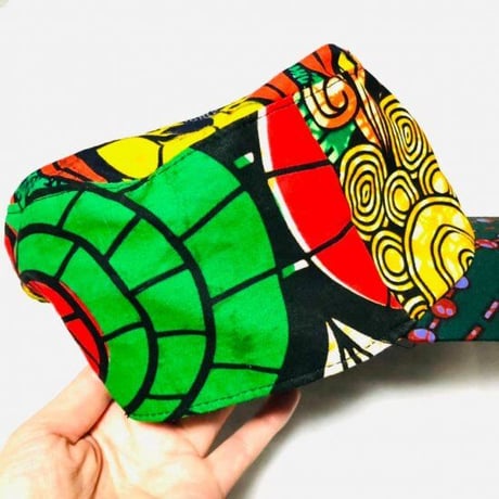 アフリカンプリント　ミリタリーキャップ　パーニュ　キテンゲ　キャップ　ハット　帽子　African print cap