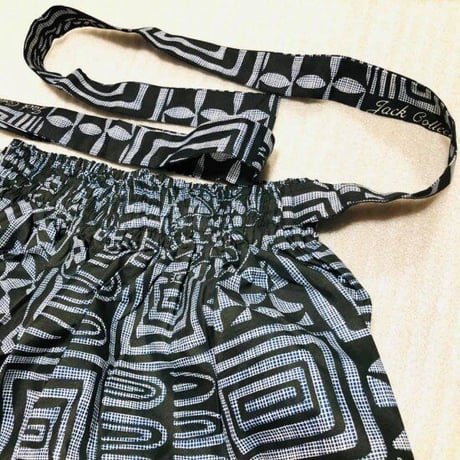 アフリカンプリント　紐付き　ミニスカート　Africa Mud print mini skirt