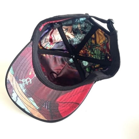 武田信玄×上杉謙信 浮世絵キャップ　上杉謙信　毘沙門天 黒黒　fit-11kebk