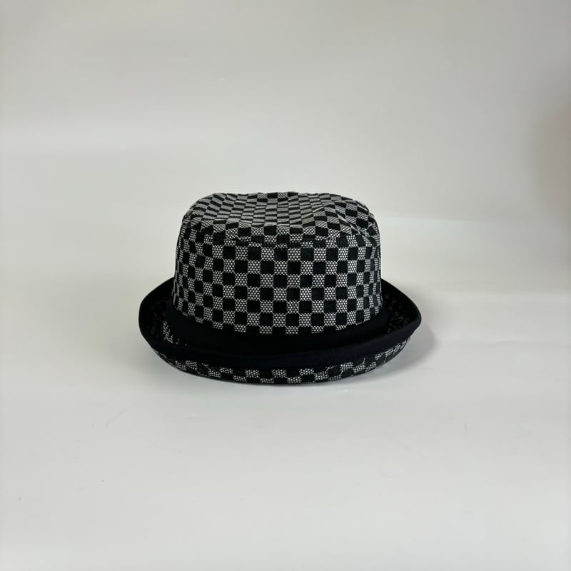 Pork-pie Hat blockcheck black/white k-141 | con