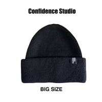 大きいサイズニット帽|confidence studio BIG SIZE KNIT CAP　BLACK　CON-110