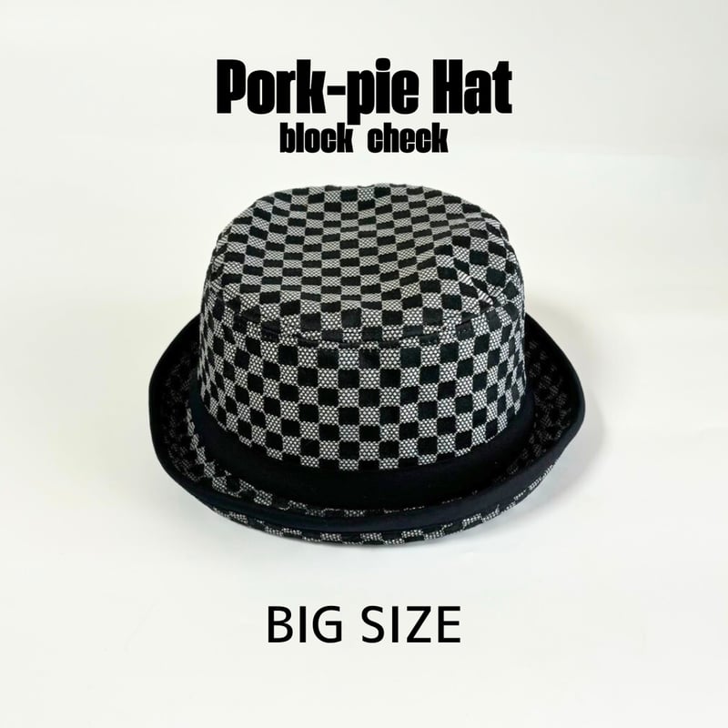 Pork-pie Hat blockcheck black/white k-141 | con