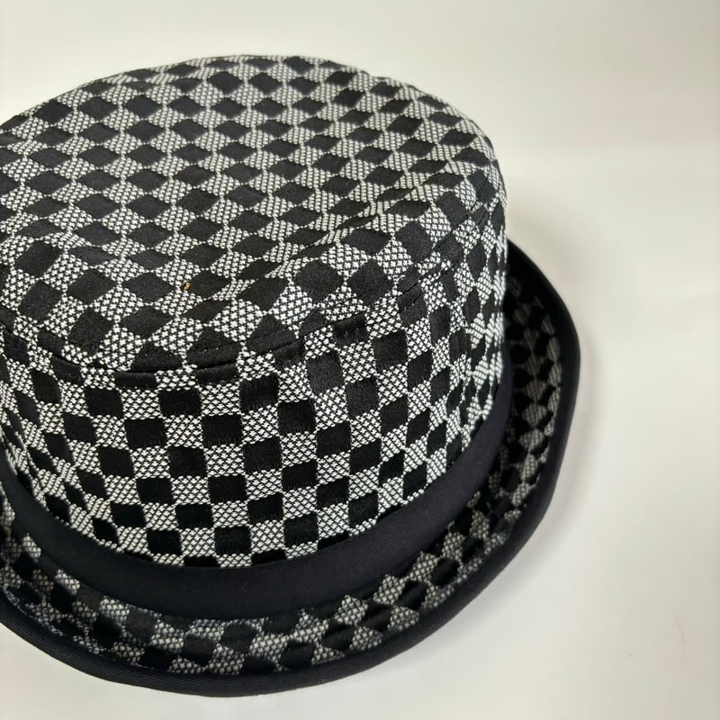 Pork-pie Hat blockcheck black/white k-141 | con