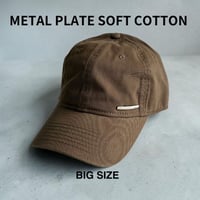 METAL PLATE SOFT COTTON CAP　BROWN NA-203