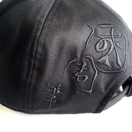 武田信玄×上杉謙信 浮世絵キャップ　上杉謙信　毘沙門天 黒黒　fit-11kebk
