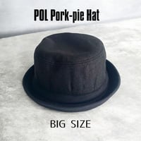 POL BLACK PORK PIE HAT  – BIG STYLE  K-205