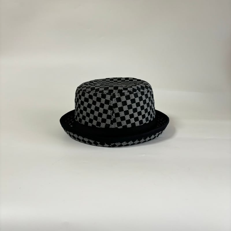 Pork-pie Hat blockcheck black/white k-141 | con
