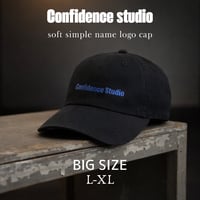 confidence studio soft simple name logo cap black×navy CON-18