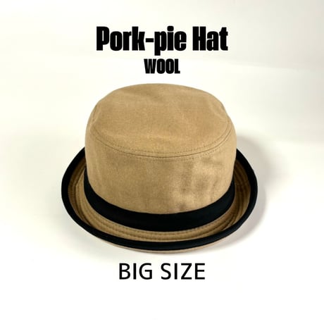 Pork-pie Hat WOOL beige k-146