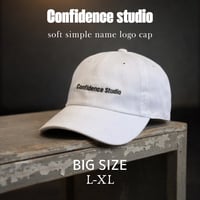 confidence studio soft simple name logo cap white CON-14