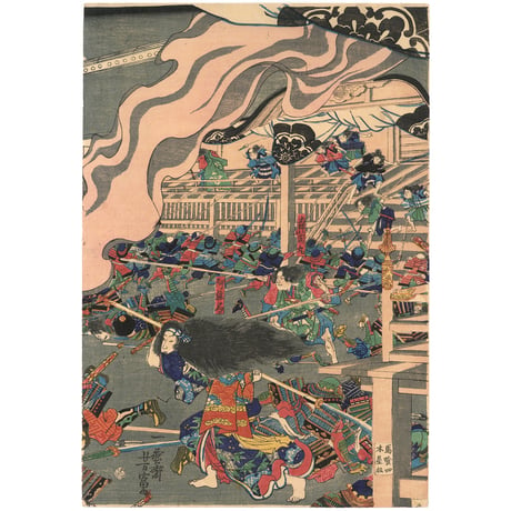 芳富 「盆応寺夜討図」