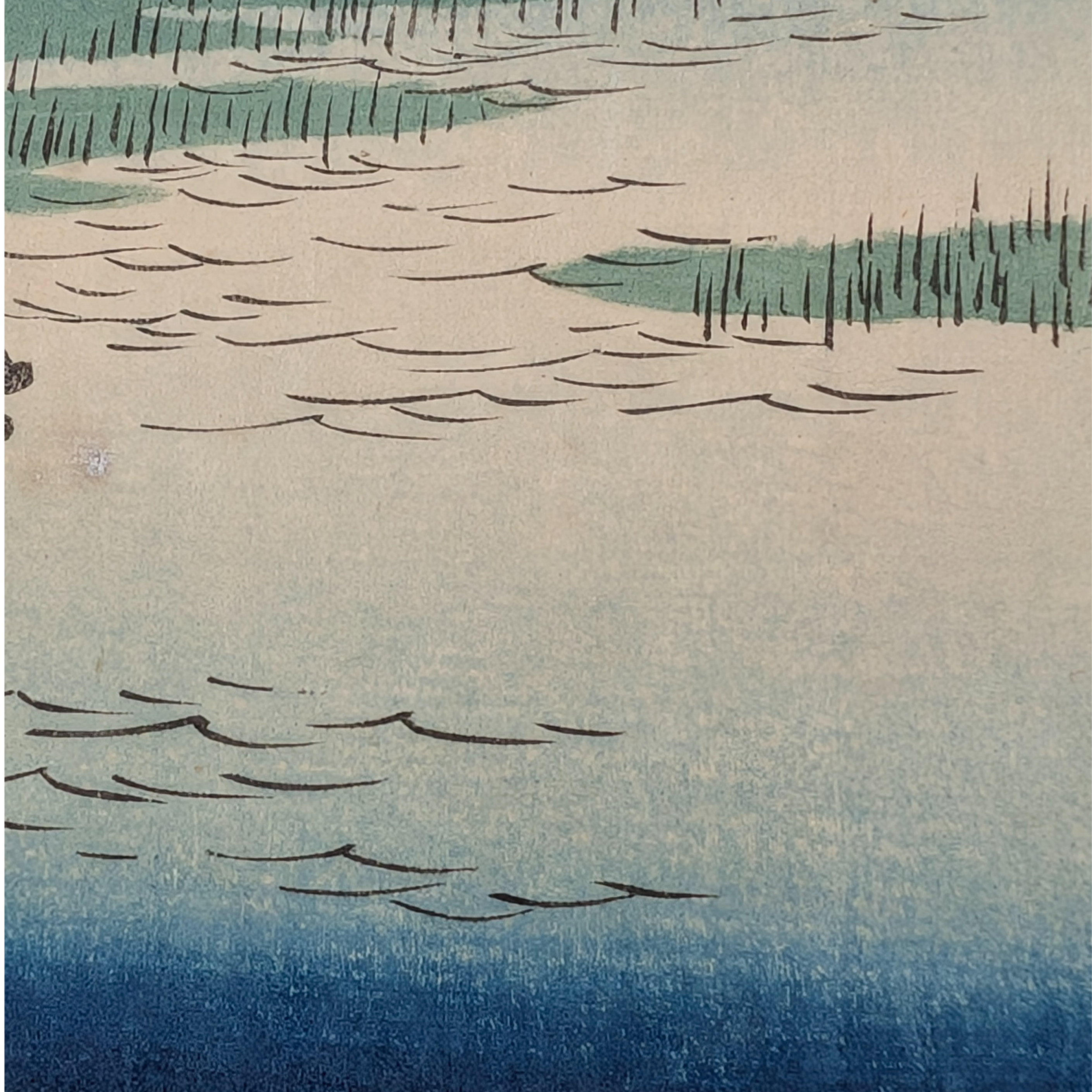 歌川広重 浮世絵「五十三次名所図会 三十九 池鯉鮒」額裝 木版画 広重 「五十三次名所図会 池鯉鮒」(竪絵東海道) | 古美術もりみや
