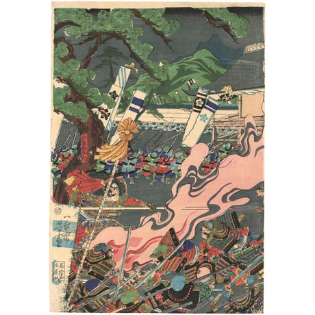 芳富 「盆応寺夜討図」