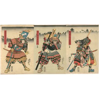 芳虎 「鬼山形三郎兵衛尉昌景 鬼小嶋弥太郎景国 佐奈多源太左エ門尉信隆」-山県昌景・真田信綱-