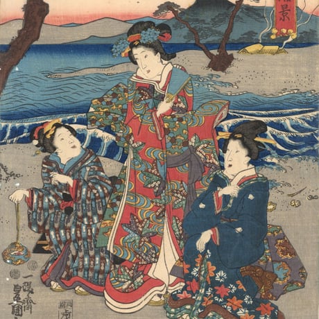 豊国三代 「明石ノ浦景」