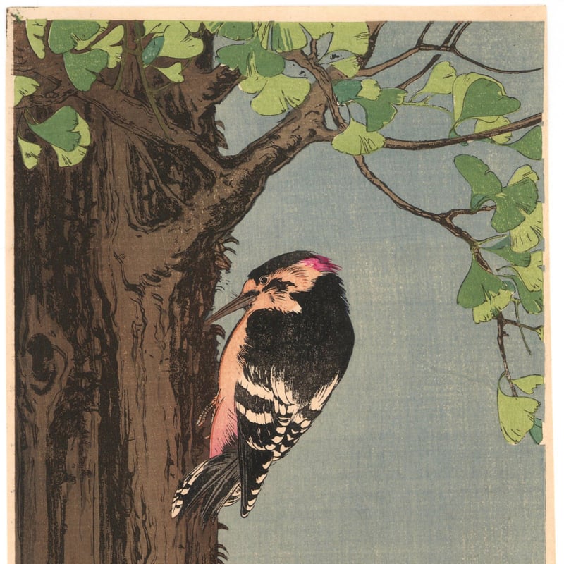 伊藤総山 (銀杏に啄木鳥) | 古美術もりみや