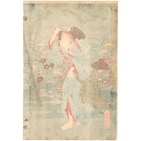 豊国三代 「四季の内　古寺の夕立」