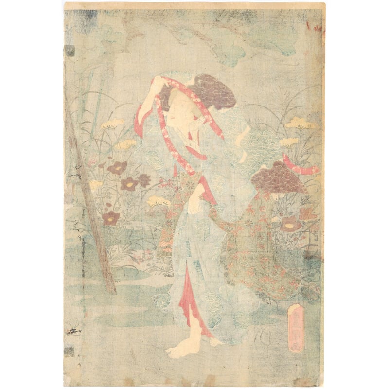 豊国三代 「四季の内 古寺の夕立」 | 古美術もりみや