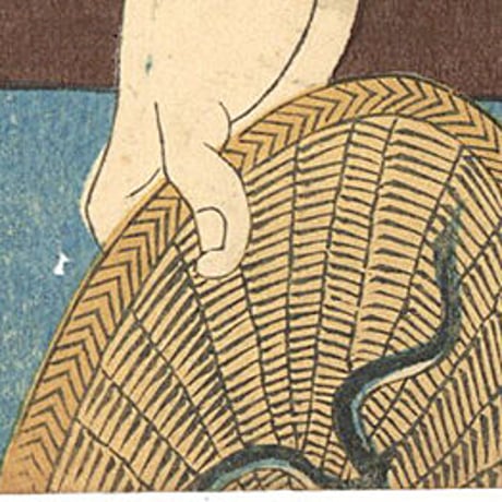 国芳「山海愛度図会　にがしてやりたい　大和よしのくず」-どじょう-