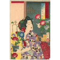 芳年 「東京自慢十二ヶ月　六月　入谷の朝顔」