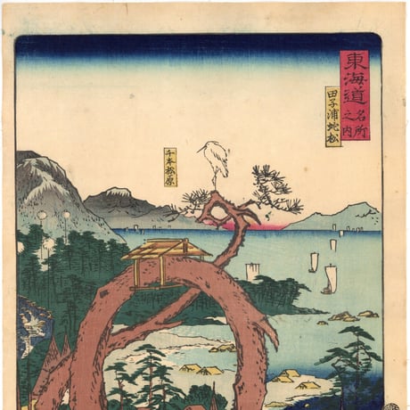暁斎 「東海道名所風景　東海道名所之内　田子浦蛇松」(御上洛東海道)