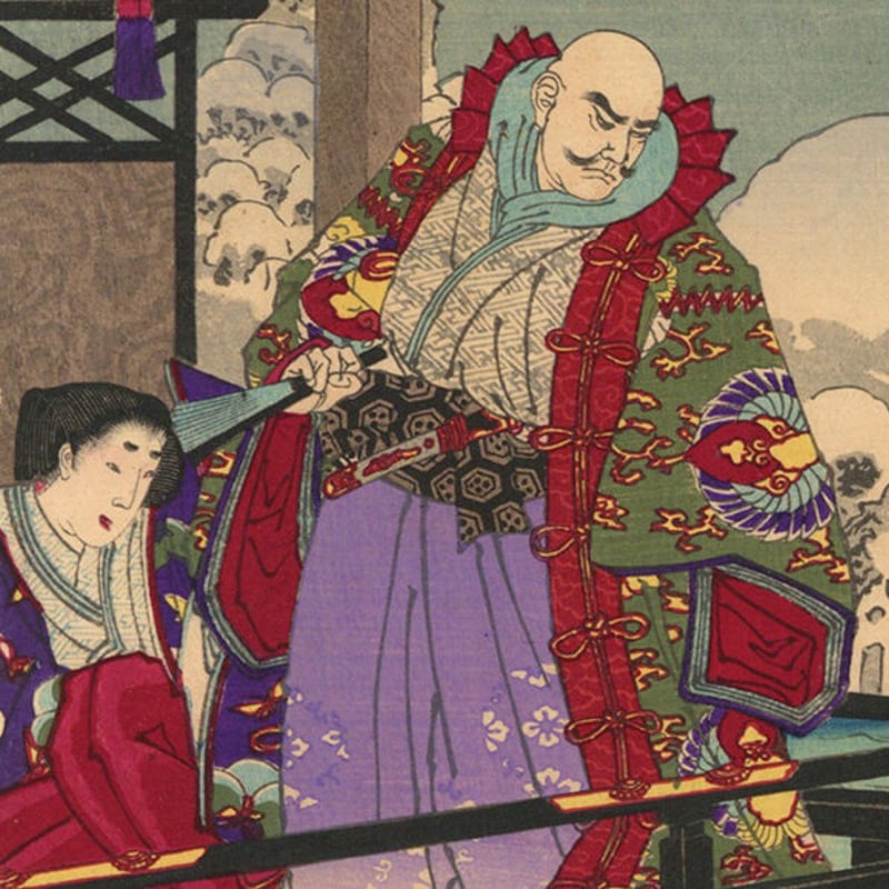 ブロッターアート 橋本周延「雪月花の内」限定印刷品 印刷加工最良