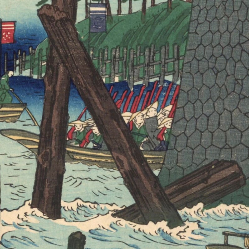 暁斎 「東海道名所風景 東海道 岡崎」(御上洛東海道) | 古美術もりみや