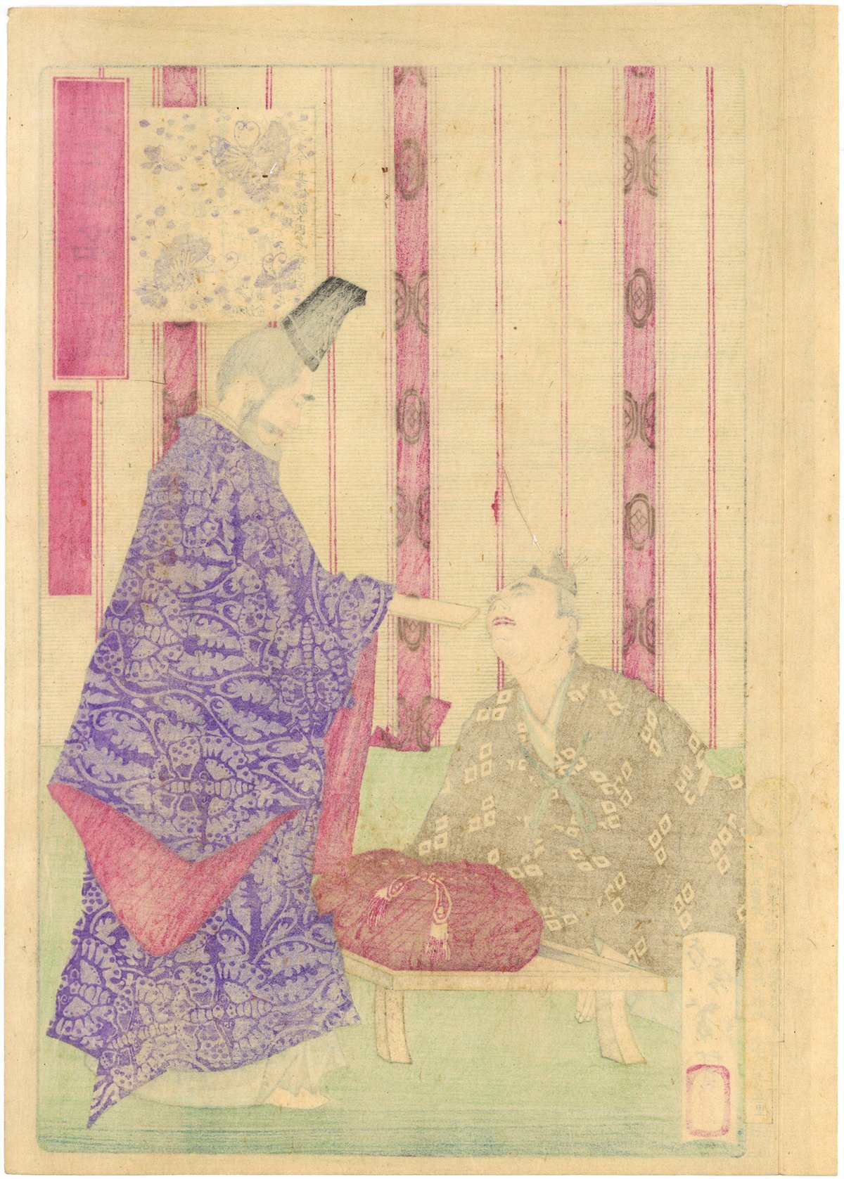 浮世絵、内大臣平重盛幼君補佐之圖三枚綴り、落合芳幾画 浮世絵、内大臣平重盛幼君補佐之圖三枚綴り、落合芳幾画