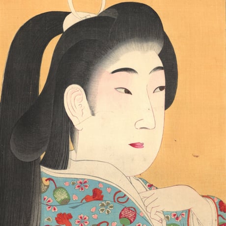 周延 「時代かがみ　天和之頃　桔梗笠」
